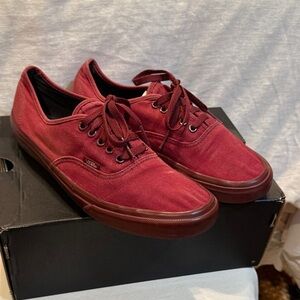 Vans Men's Burgundy Canvas Sneakers